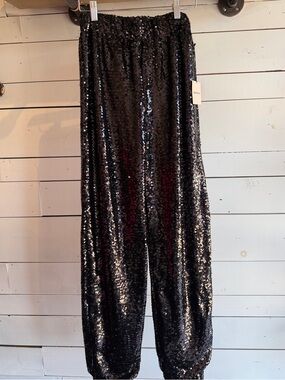 Superdown black sequin pants